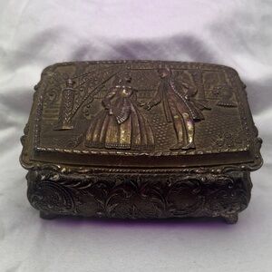 Vintage Brass Jewelry Box  made in Japan